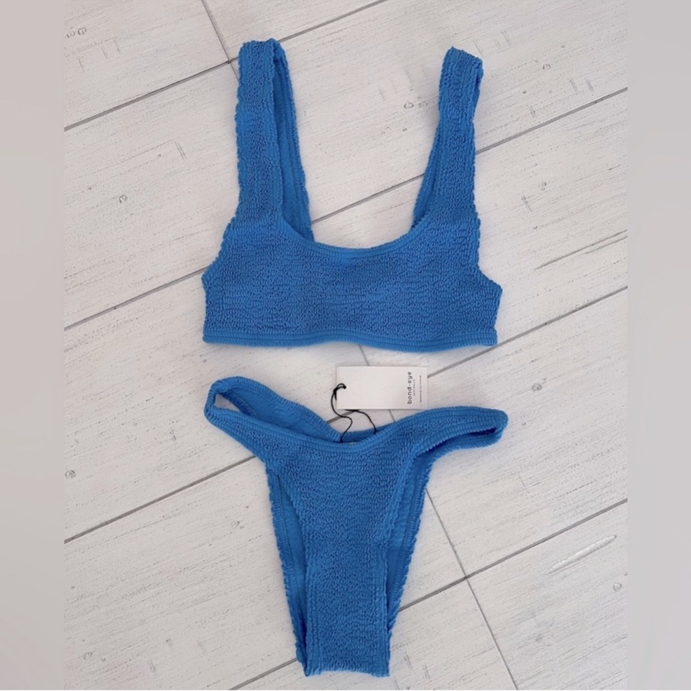 New Bond-Eye Swim Bikini Set Malibu Top and Scene Bikini Bottom Ribbed OS NWT - Picture 2 of 5